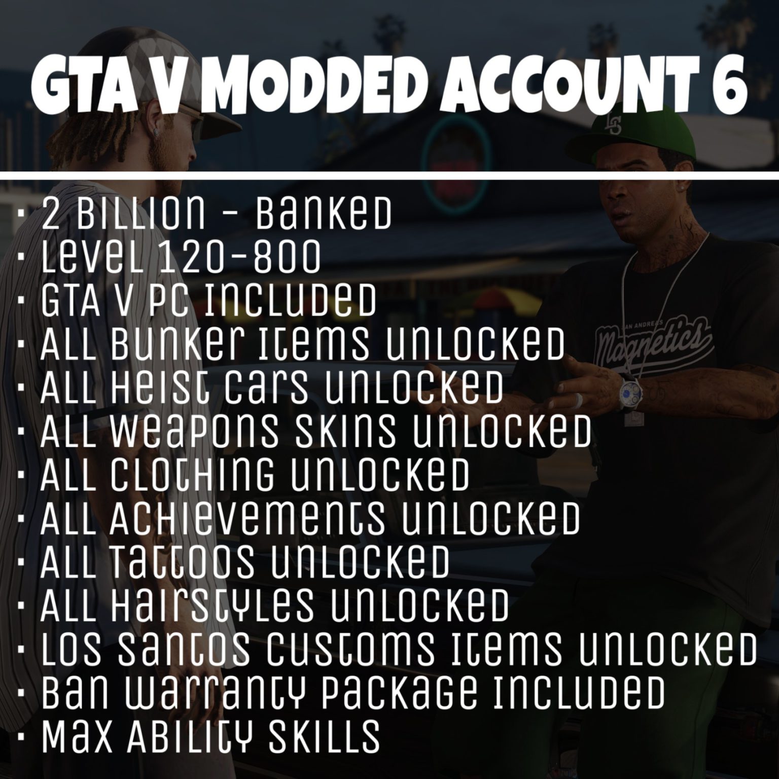 gta 5 modded accounts for sale